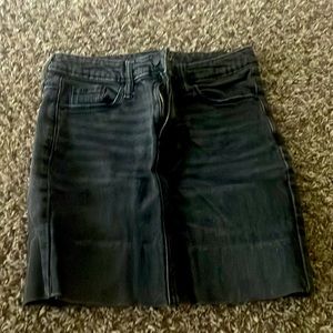 Black denim skirt